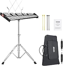 VEVOR 32 Note Glockenspiel Xylophone Bell Kit, Professional Percussion Instrument Set with Mallets, Drum Sticks, Music Stand, Adjustable Stand and Carrying Bag for Students & Adults