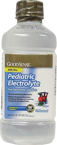 GoodSense Solución de electrolitos, electrolito oral pediátrico repone rápidamente líquidos, zinc y electrolitos perdidos durante la diarrea y los
