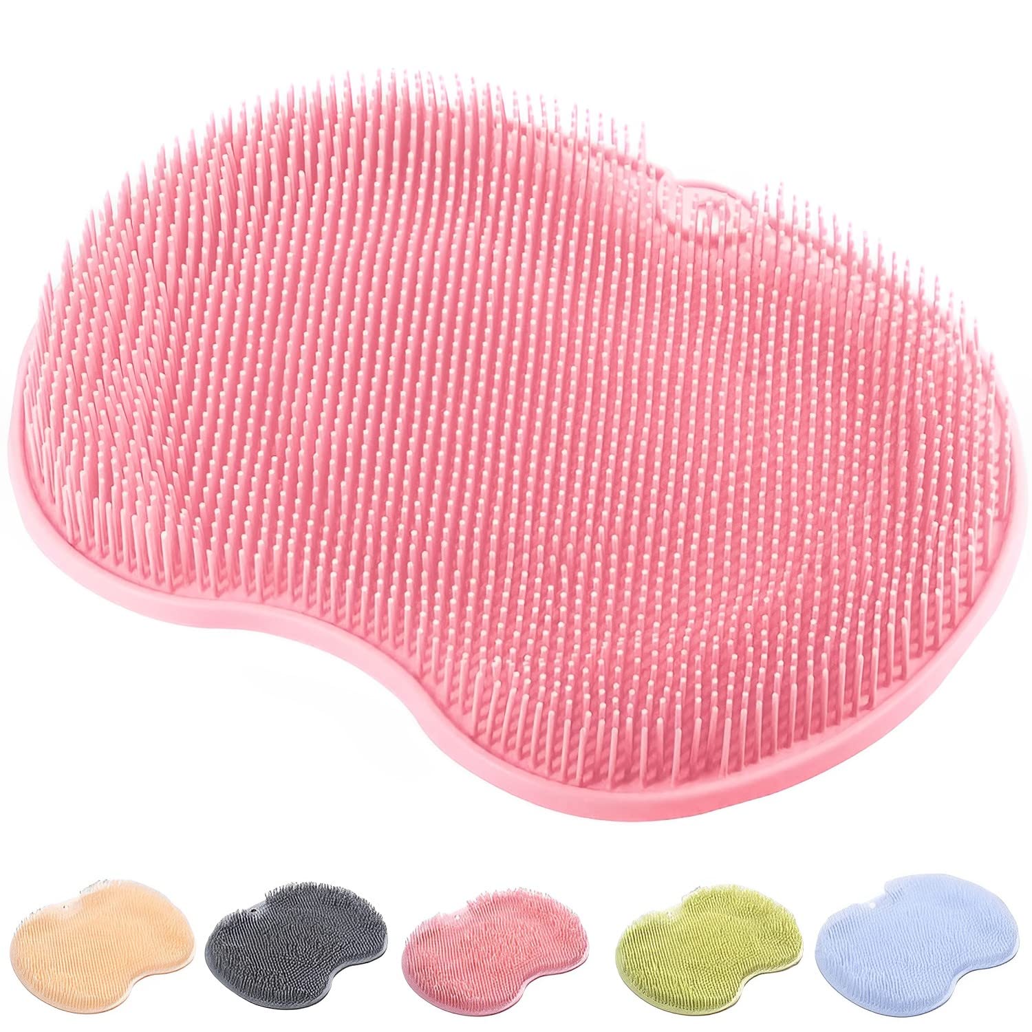 Shower Foot & Back Scrubber, Wall-Mounted Back Scrubber with Suction Cups, Silicone Bath Massage Cushion Brush, Shower Foot Massager Scrubber Mat,