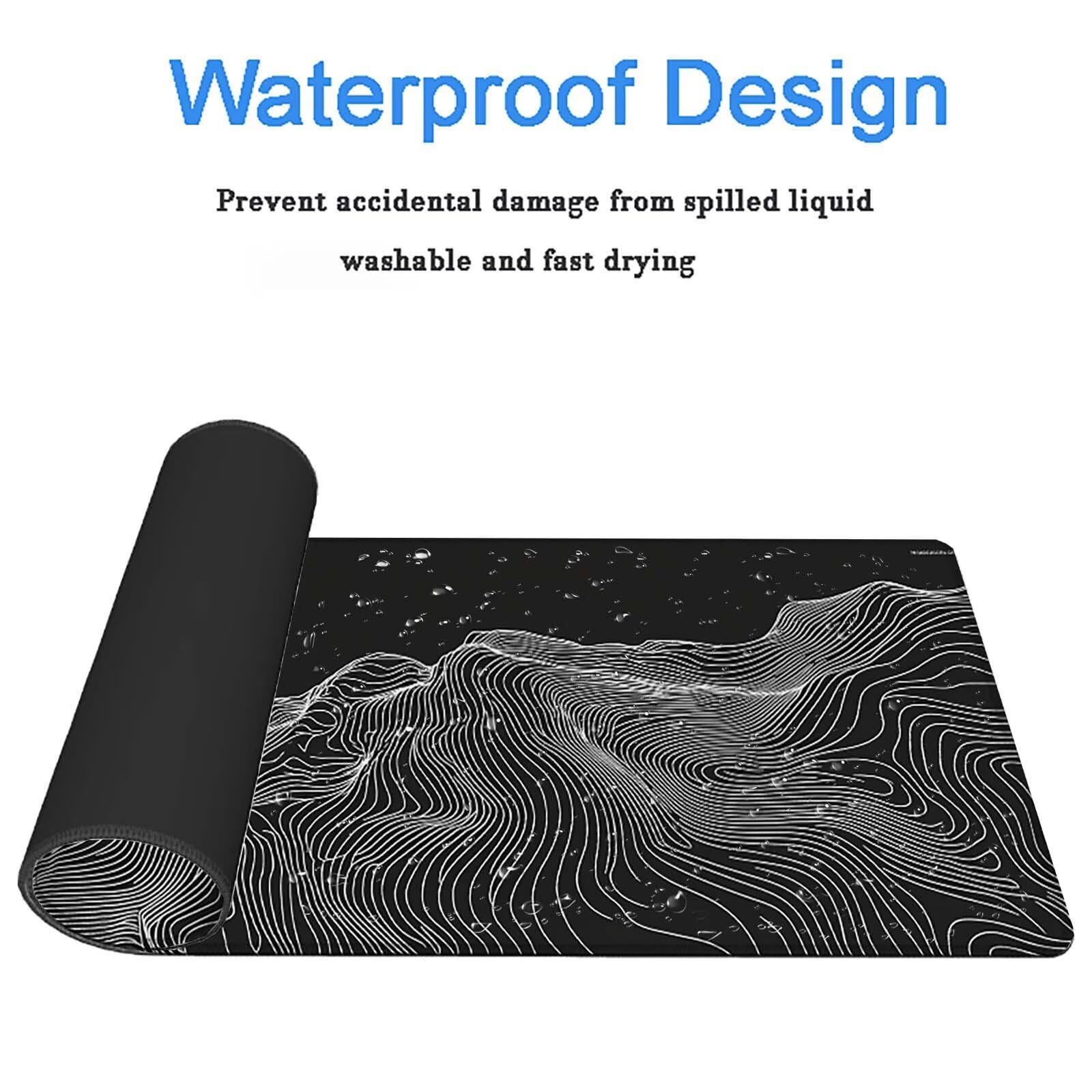 Tappetino Mouse Gaming, 1200x600mm Tappetino Mouse XXL nero 0c0-267 | Mouse Pad Grande, Ottimizzato per i Sensori da Gioco, Migliora Precisione e Velocità, per Mac e PC, astratto