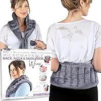 Vista 10 de Almohadilla térmica para microondas para aliviar el dolor de espalda, paquete de calor húmedo para cuello y hombros, bolsa de trigo para microondas