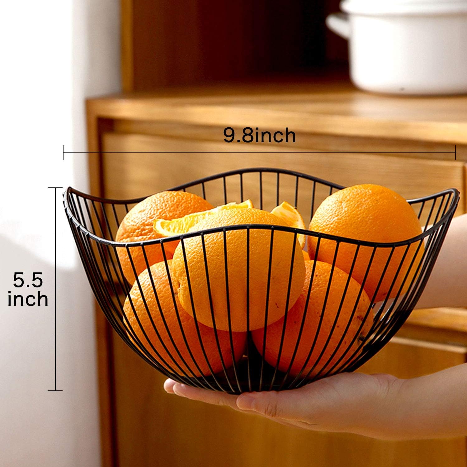 DMAR Wire Fruit Basket Black Fruit Bowl for Kitchen Counter Wave Fruit Basket Serving Bowl Wire Fruit Dish for Fruits and Veggies : Home & Kitchen