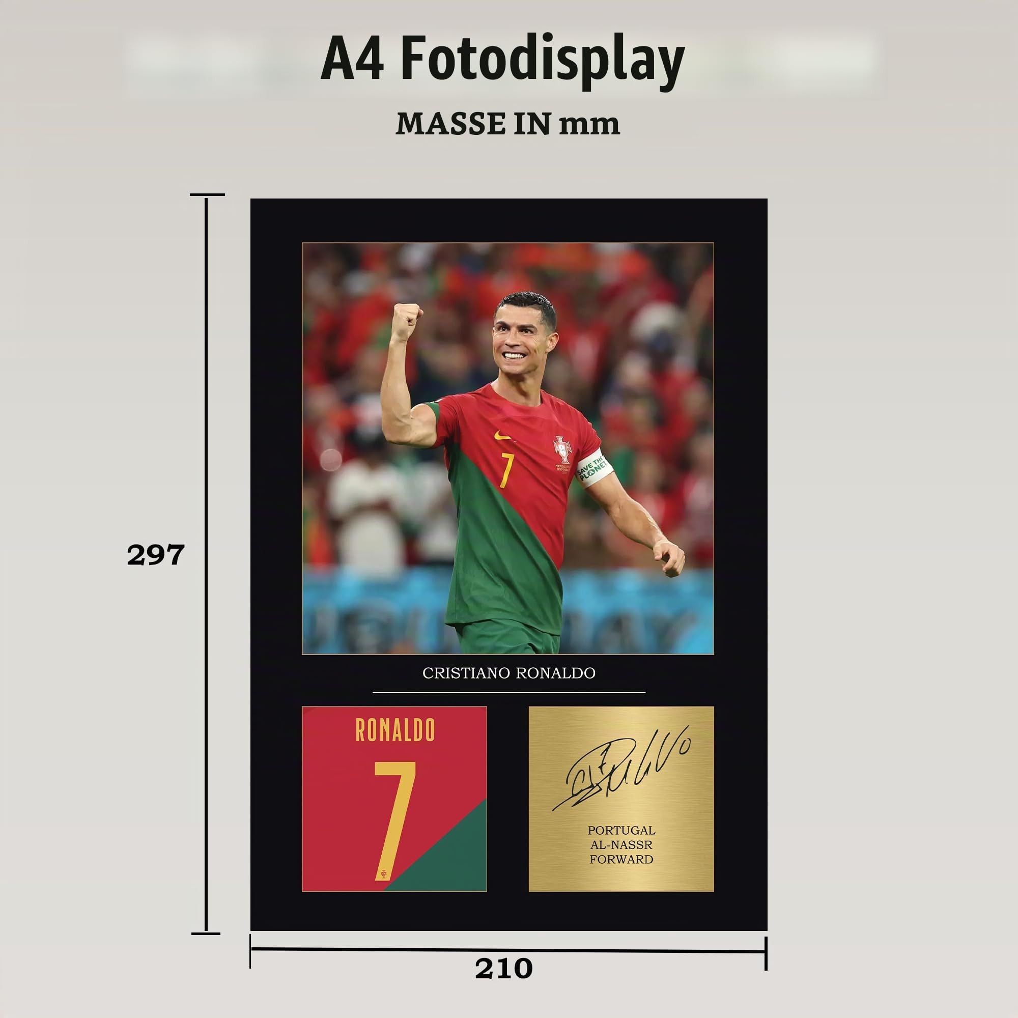 Cristiano Ronaldo Portugal Nationalmannschaft Portugal Geschenk A4 Druck ohne Rahmen Ronaldo Geschenk für Jungen Digital Reproduziert Geschenk für Männer