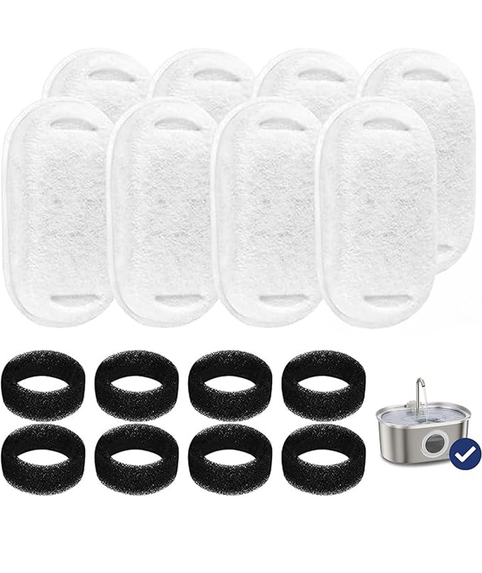 8PCS Cat Water Fountain Filter, Water Fountain Filter Replacement with Sponge, Triple Filtration System for Clean Water, Multi-Cat Household Solution, Easy Maintenance-image-42