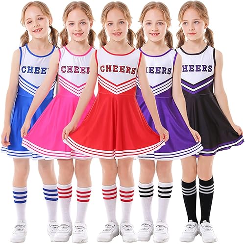 Miniatura 6 de Disfraces de animadora para niñas, vestidos de animadora, uniforme de animación, pompones