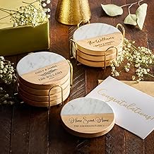 Custom Coasters Set of 4, Personalized Housewarming Gift, Engraved Gifts for New Home, New House Gifts for Couple