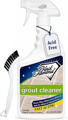 Black Diamond Stoneworks Ultimate Grout Cleaner for Tile & Grout, QT/Brush