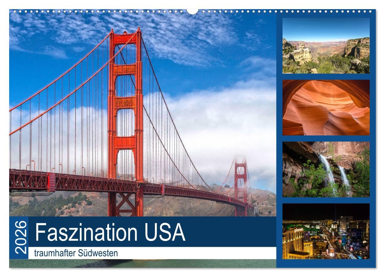Calendrier 2026 Grand Sud-Ouest USA DIN A2 paysage pour grand format