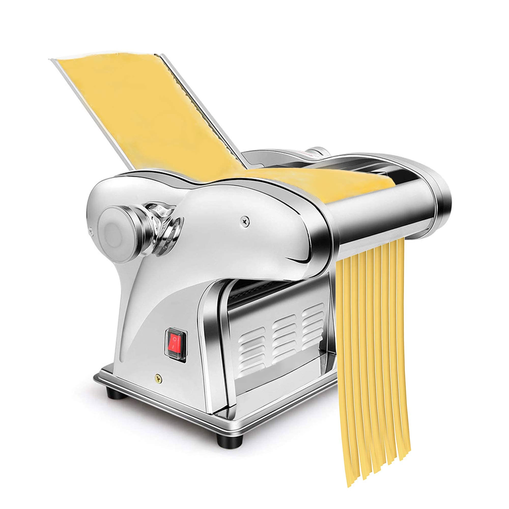 Máquina eléctrica para Hacer Fideos, máquina automática multifunción para Hacer Pasta con Rodillo para Masa y Cortador de Fideos para Pasta Fresca, empanadillas y Masa para wonton.