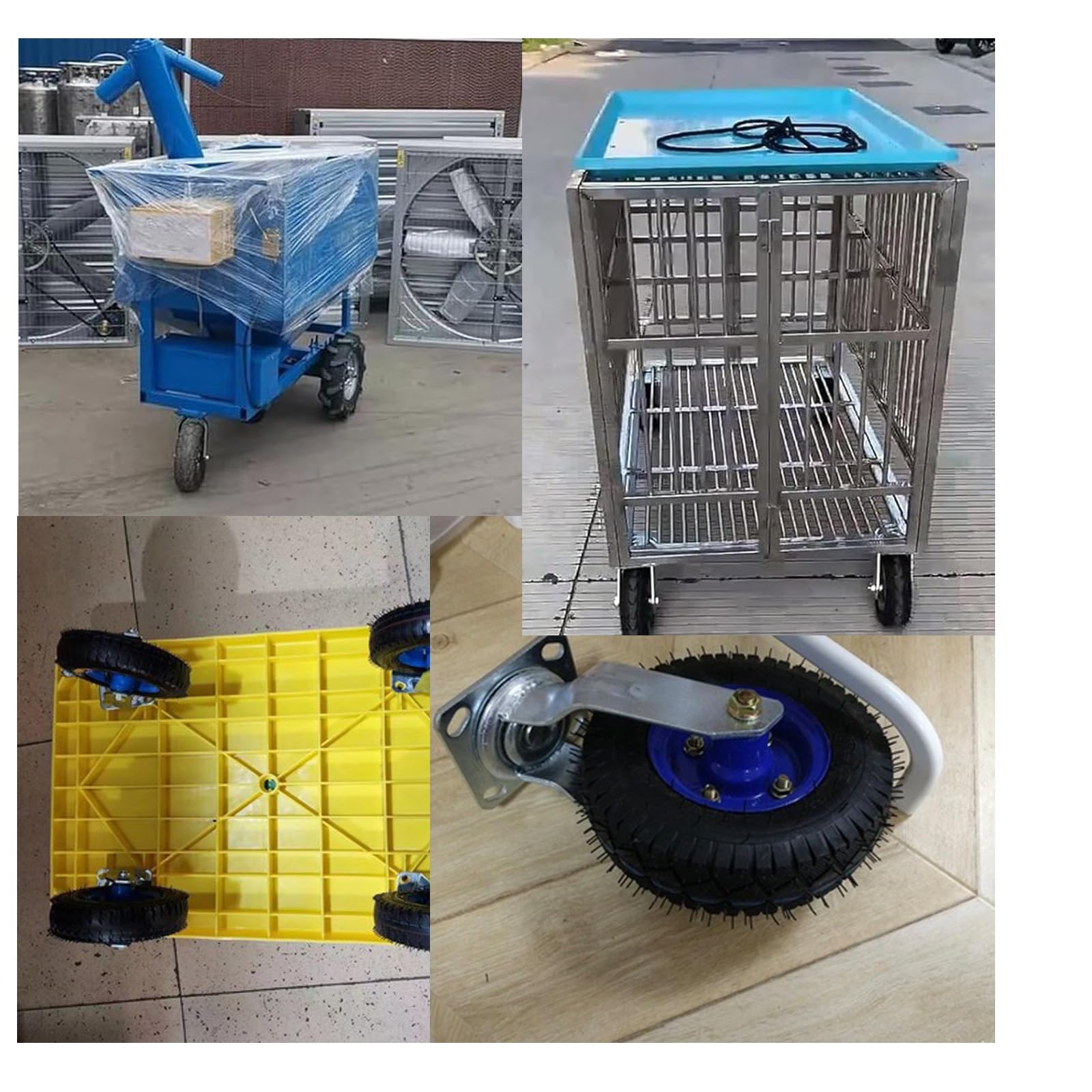 Ruote piroettanti in Gomma ad Aria per carichi Pesanti,fisse o con Freno,Confezione da 2 Pezzi,150 mm e 200 mm.Ideali per Il Trasporto di carichi Pesanti.