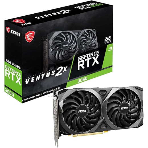 MSI GeForce RTX 3060 Ventus 2X 12G OC GDDR6 192-bit 12 GB pci_e Express Gen 4 Gaming Graphics Card