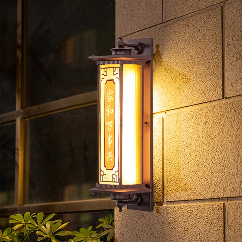 SMCCYYSD Contemporary LED Outdoor Wall Lamp Electric Simplicity Waterproof Balcony Hallway Courtyard Villa Gate Hotel (G H80CM Electric)