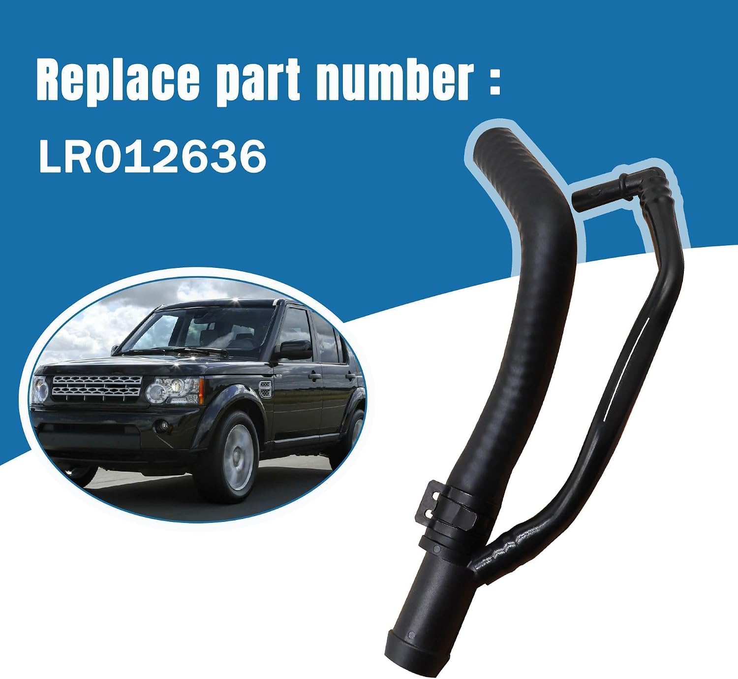 LR012636 Engine Water Pump Hose Black Engine Cooling Climate Control Rubber Parts Resist Cracking and Leaking Compatible with Land Rover Range Rover 5.0L LR4 2010 2011 2012 2013