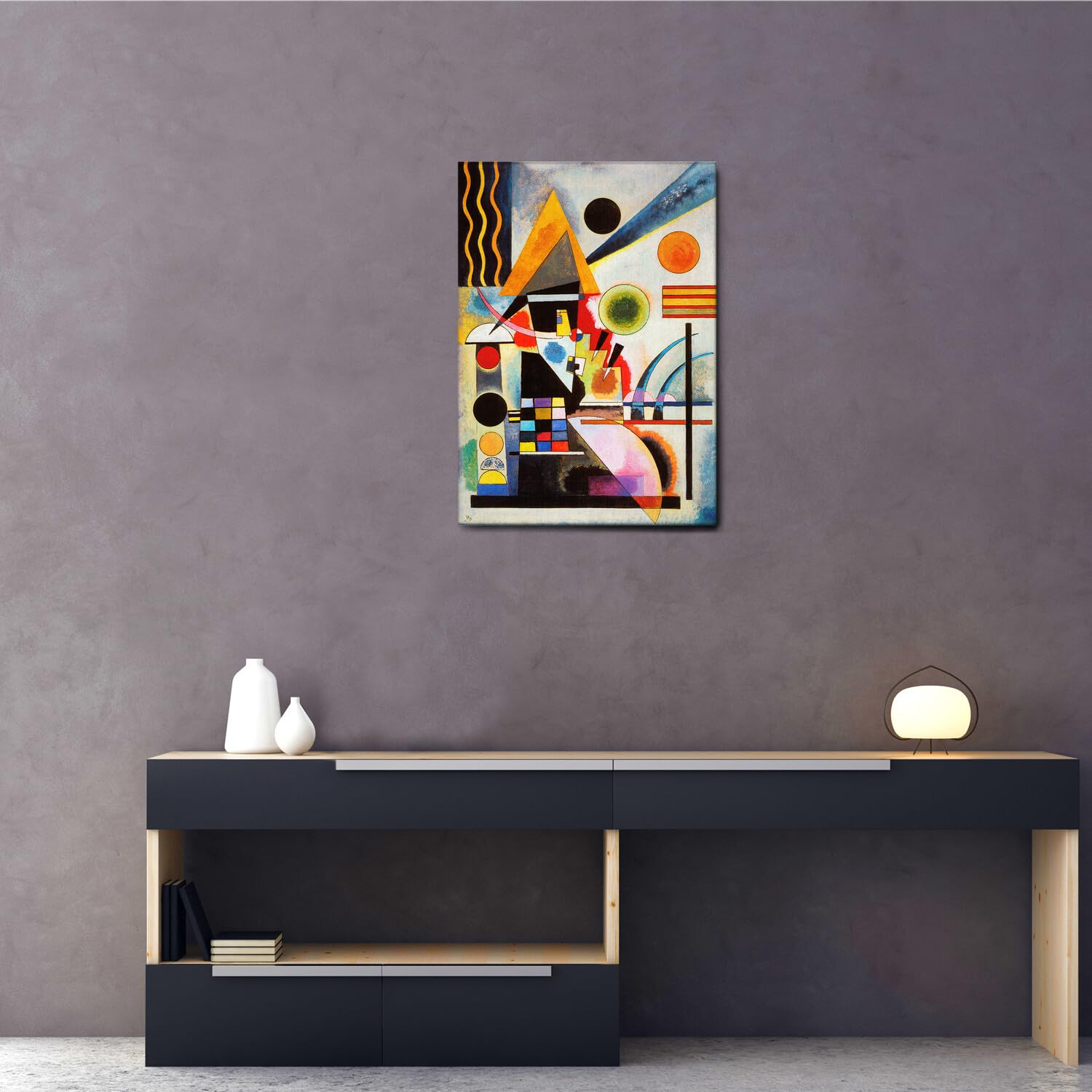 Vassily Kandinsky Schwingung Leinwand mit Standardrahmen 50x70 cm Moderne Gemälde