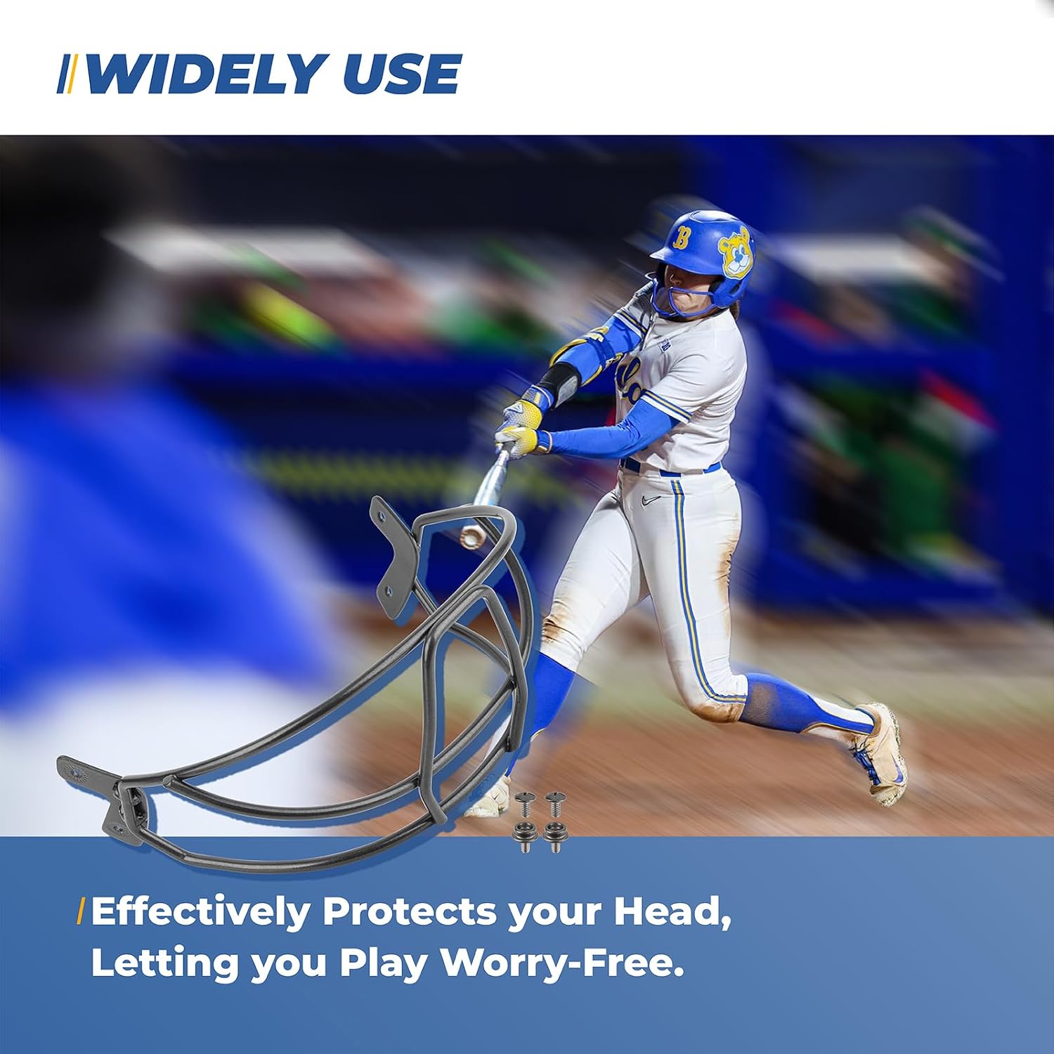 Universal Fastpitch Baseball/Softball Face Mask for Easton Helmet | Youth & Adult Batting Helmet Face Guard for All Easton Batting Helmet with external mounting points (Included 4 PCS Screws)