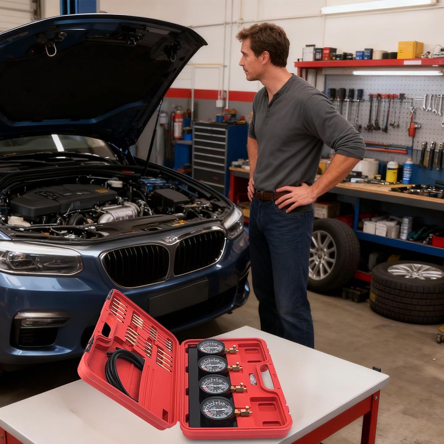 Carburetor Synchronizer,Carburetor Repair Tool Kit - Carb Synchronizer Adjustment Kit | for Highway Commuting Garage Outdoor Workshop Touring Road