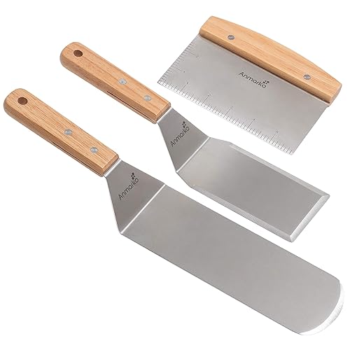 Anmarko Professional Griddle Spatula Set - Stainless Steel Metal Spatula