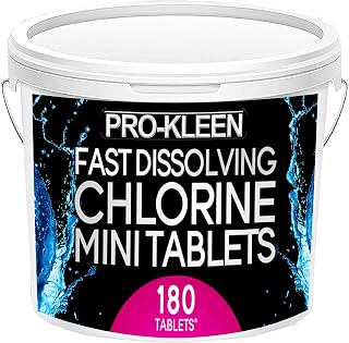 Pro-Kleen 2.7g Stabilised Fast Dissolving Mini Chlorine Tablets - Sanitises and Disinfects Hot Tubs, Spas and Small Pools (180 Tablets)