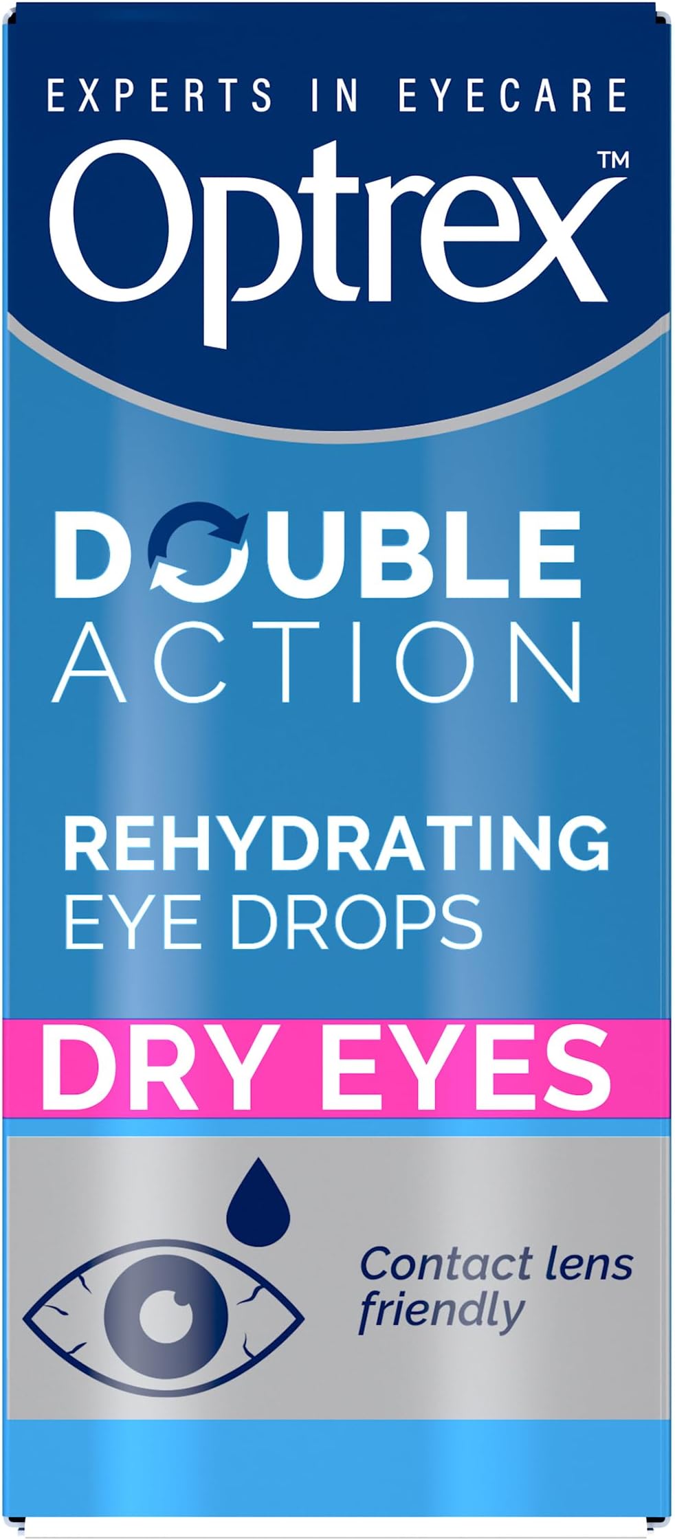 Double Action, Dry Eyes, 10 ml, Moisturising Drops For Dry & Tired Eyes, Fast Long-Lasting Relief, Restores Moisture, Suitable With Contact Lenses, Eye Care Solution, Instant Relief