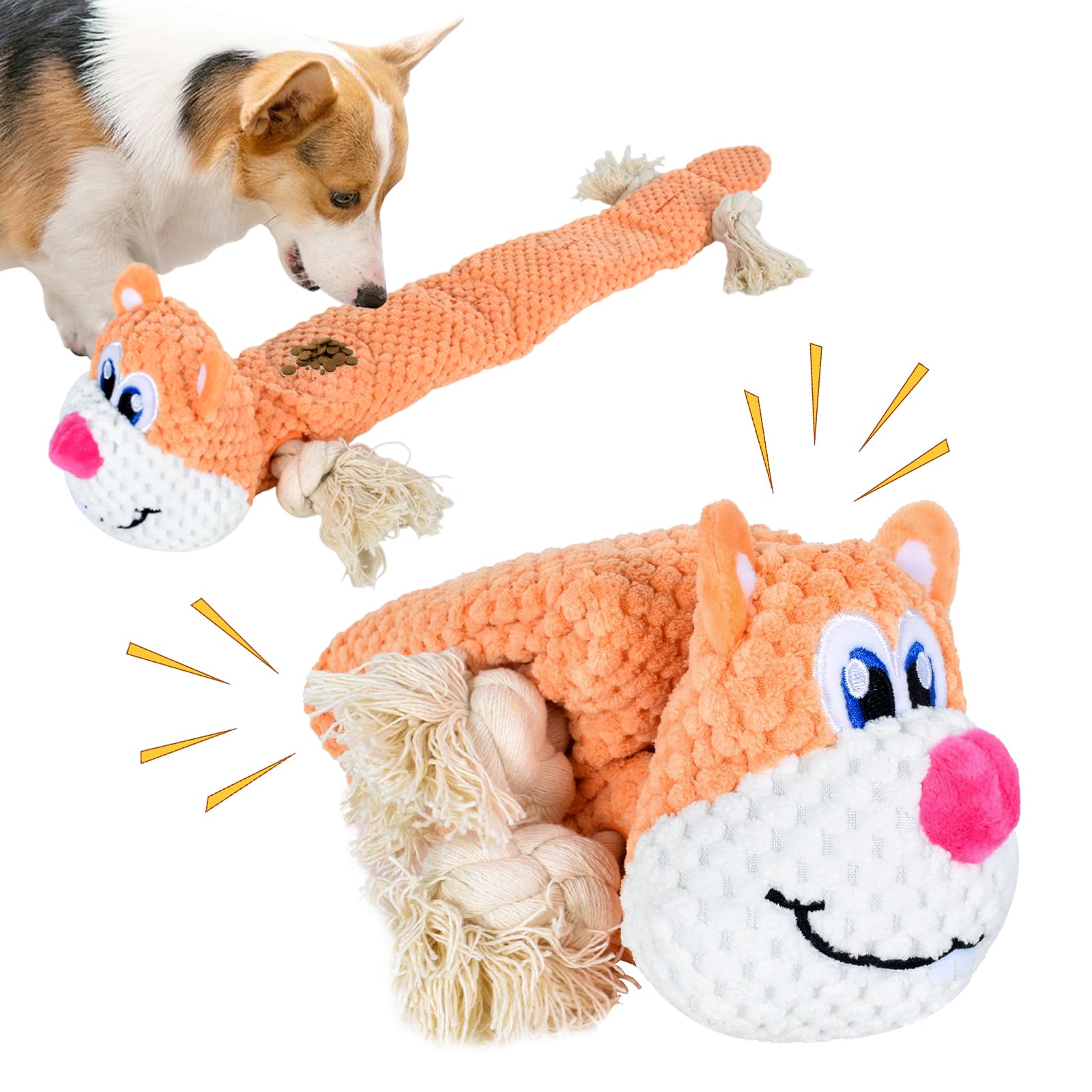 Juguete Masticable Indestructible para Perros, Juguete para Perro, Juguetes con Sonido para Perros, Resistente a Las Mordeduras Duradero Juguete de Peluche para Perro, para Perros Pequeños Medianos
