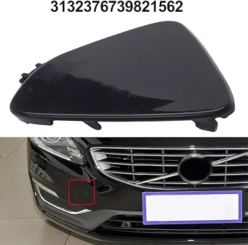 Front Bumper Tow Hook Eye Cover Cap for Volvo XC60 Black