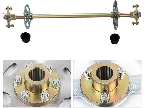 Miniatura 7 de Conjunto de eje trasero Go Kart Conjunto de eje de rueda trasera Kit completo de cubo de rueda para bricolaje Go Kart ATV Quad Buggy Mini Bike (eje