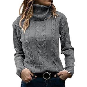 Womens Cable Knit Turtleneck Sweaters 2025 Winter Warm Long Sleeve Pullover Fall Outfits Casual Jumper Tops