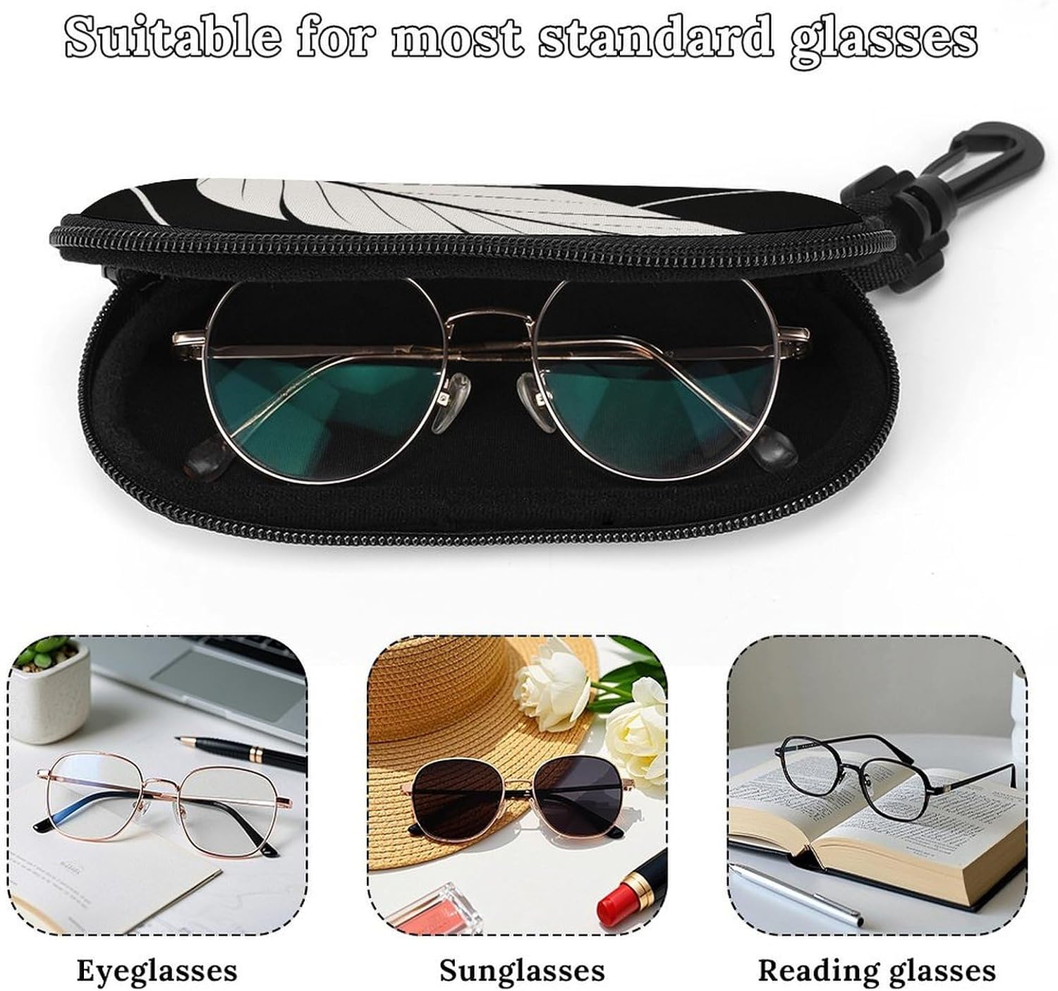 Aesthetic LeafPortable Neoprene Glasses Case image 4