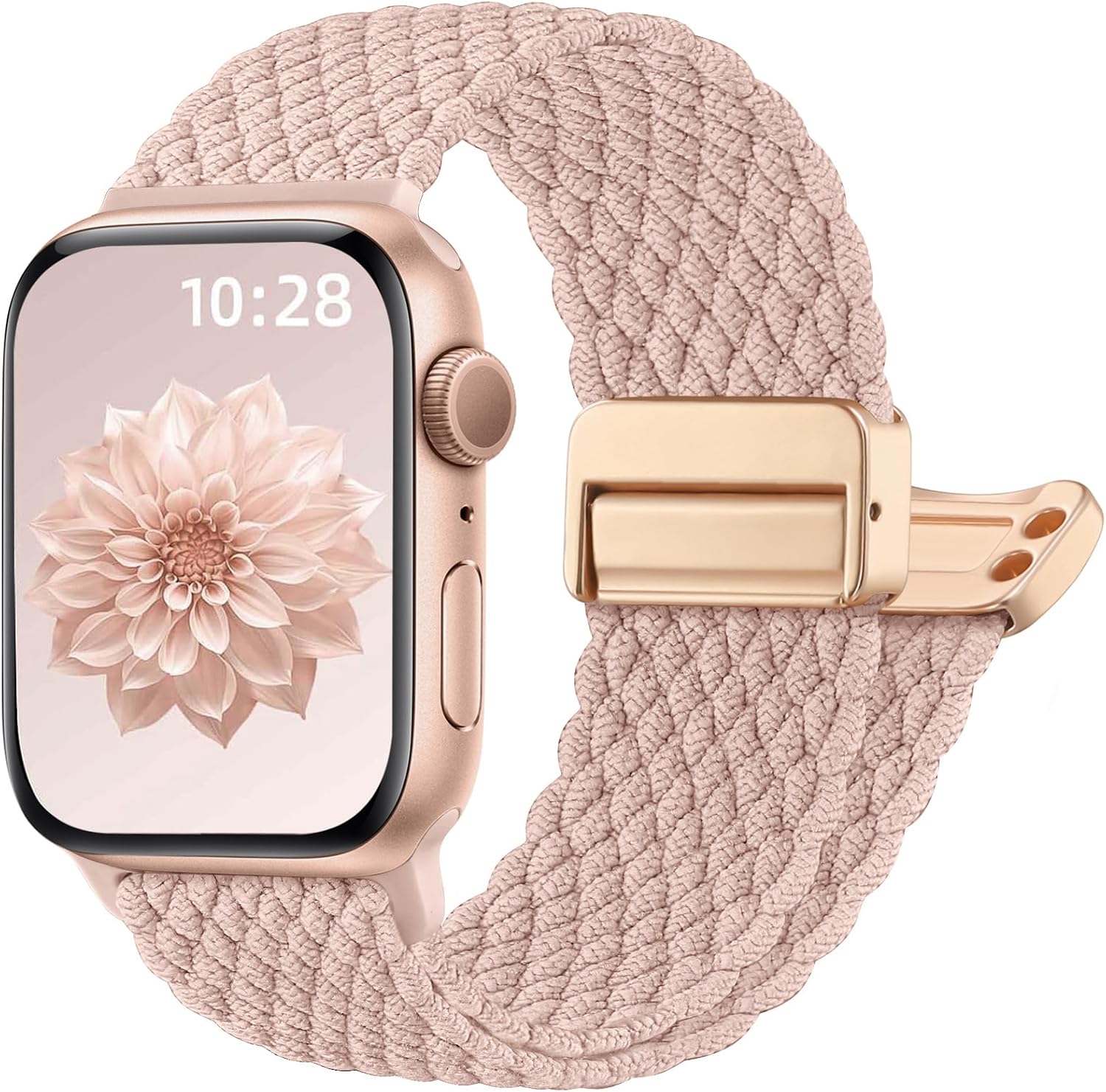 Pleciony pasek kompatybilny z Apple Watch 40 mm, 41 mm, 38 mm, 42 mm, dla kobiet i mężczyzn, regulowane zapięcie magnetyczne, sportowy pasek zastępczy do iWatch SE Series 10, 9, 8, 7, 6, 5, 4