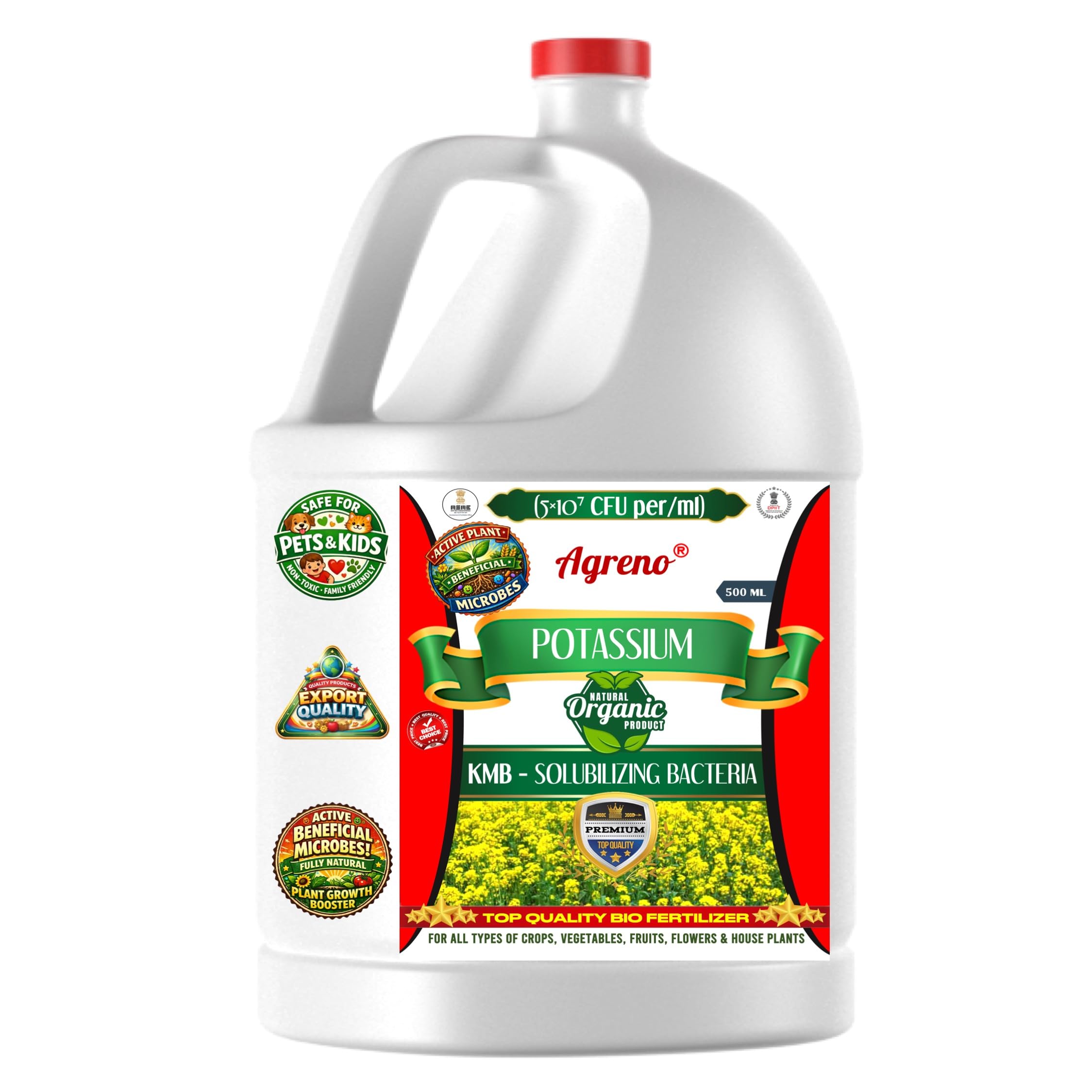 Potassium KMB Liquid Bio Fertilizer (2 x 10⁸ CFU/ml) – Potassium Solubilizing Bacteria, Strong Stems, Better Flowering & Higher Yield (500 ml)-image-30