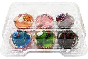 6 Cupcake Container - Plastic Cupcake Boxes for 6 Cupcakes
