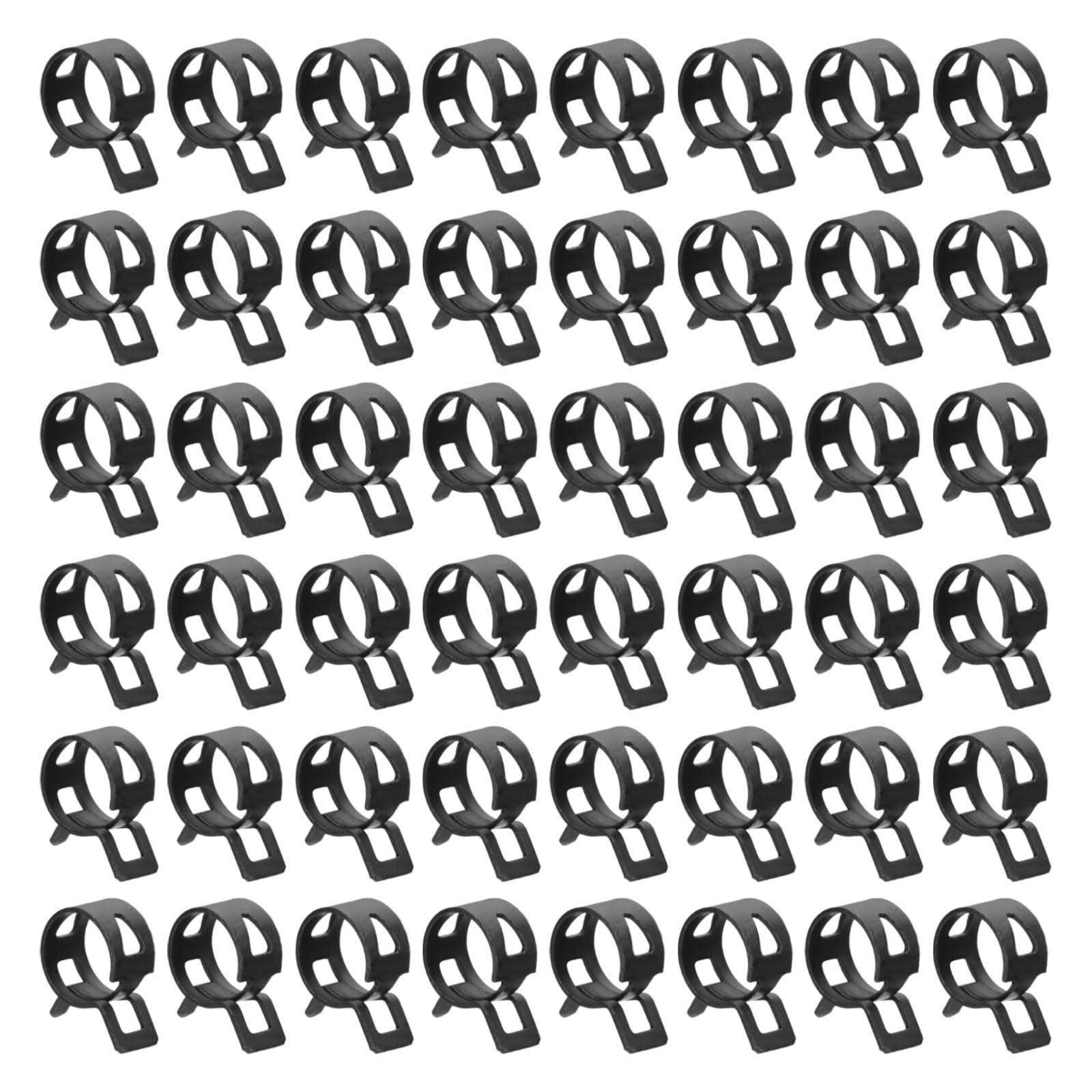 sourcing map 60pcs Spring Band Type Hose Clamps 12mm Fuel Line Hose Spring Clip Silicone Vacuum Hose Pipe Clamp Low Pressure Tube Clip Fastener, Black