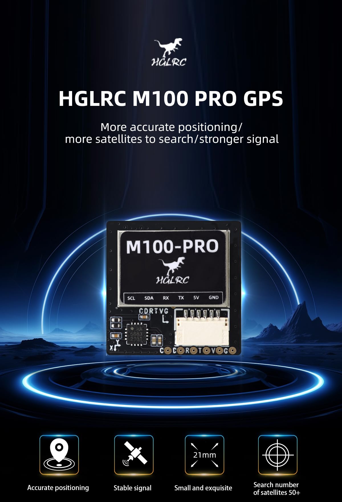 Hglrc M100 Pro GPS qmc5883l Bussola 5 - Modalità posizionamento Aggiornamento 10a generazione Chip compatibile FPV Drone ad ala Fissa
