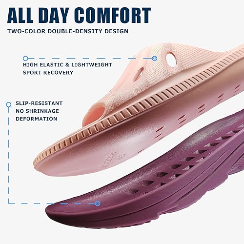 Miniatura 4 de Womens Recovery Sandals Mens Comfortable Athletic Slides Thick Cushion Lightweight Plantar Fasciitis Sport Sliders of Indoor Outdoor,Arch Support