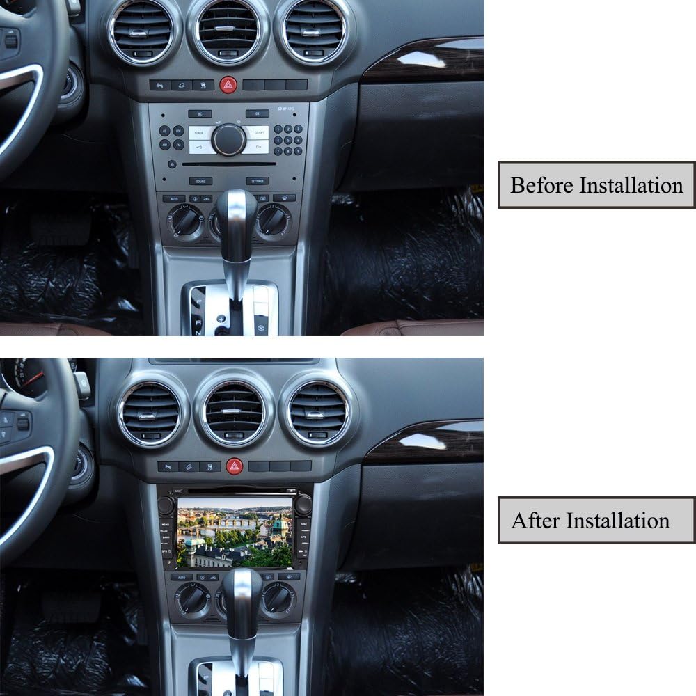 Android 7.1 Car Stereo 7" in Dash Autoradio 2 Din Head Unit RAM 2G GPS Navigation with DVD Player for OPEL Astra/Antara/Vivaro/Corsa/Vectra/Zafira (Black) (with Car Interior Light)