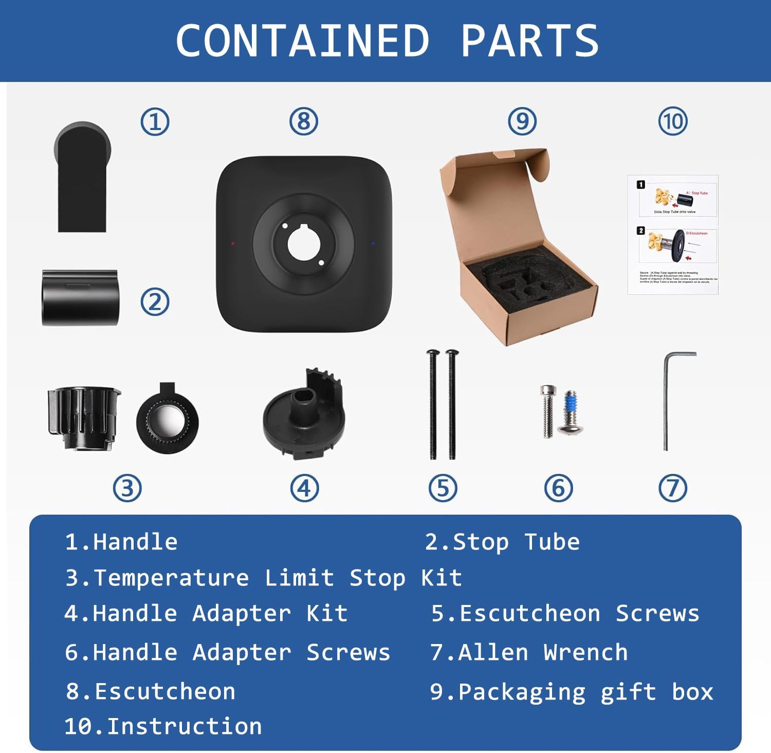 Replacement for Moen T2471BL Genta LX Valve Trim Kit,Compatible with Moen Genta LX Posi-Temp 2510/2520/2570/2580/2590 Pressure balanced Valves,Posi-Temp Valve Required,Black