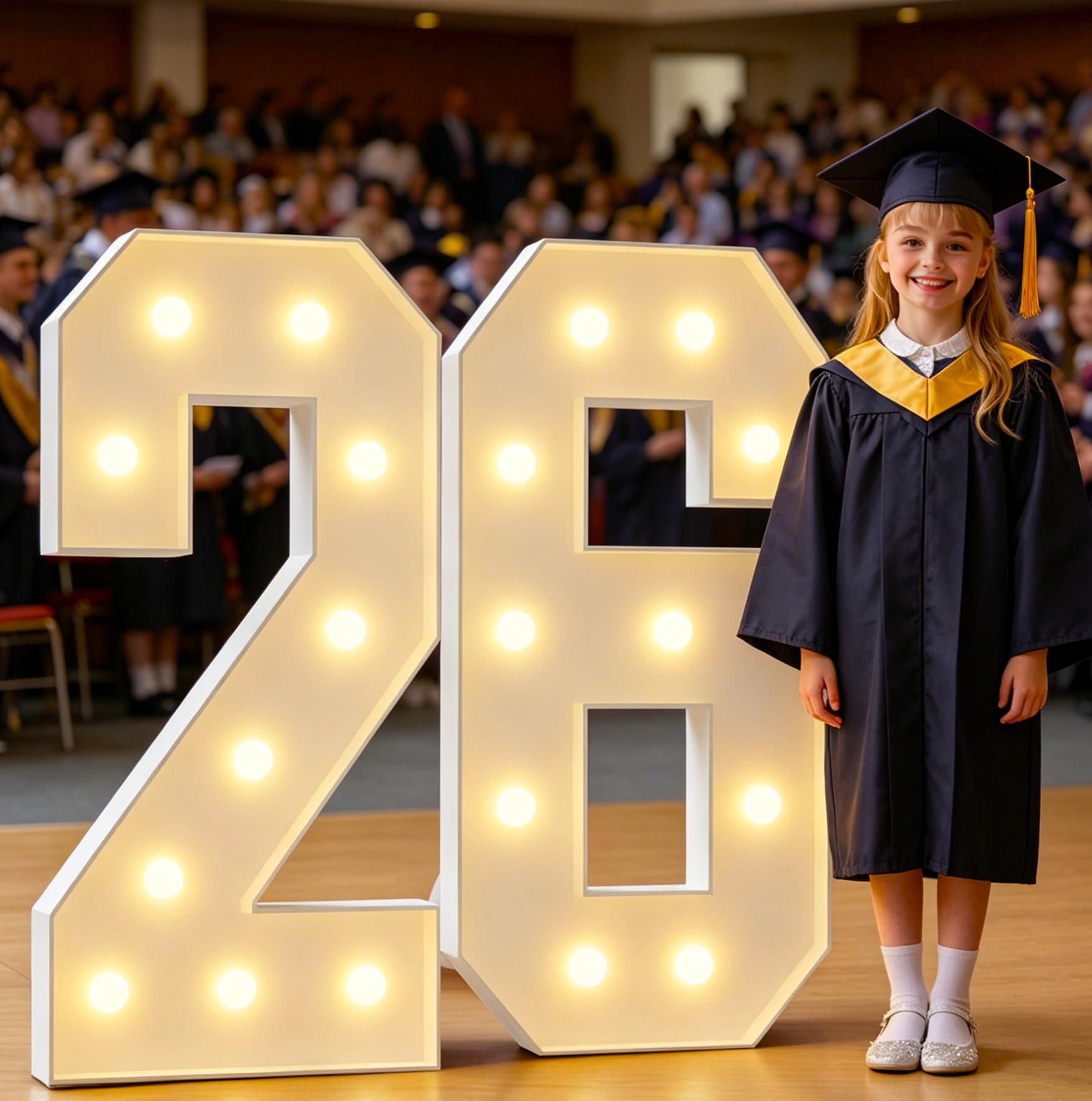 Photo 1 of **FACTORY SEALED** Rielmox Marquee Numbers 2026 Graduation Decorations: 4FT Large Light Up Numbers 26 Grad Decorations Calss of 2026 Sign for Graduation Party Preschool High School College Foam Board Backdrop