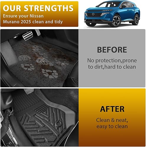 Vista 359 de Powerty Alfombras resistentes para BMW X3 2018 a 2024 y BMW X4 2019 a 2024, a medida para accesorios de X3 y X4, de elastómero termoplástico 3D