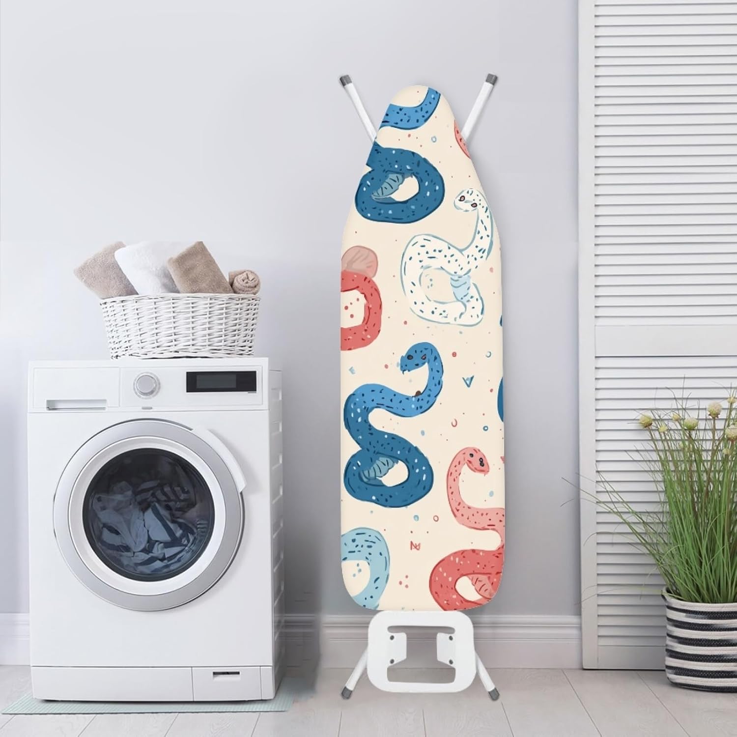 Iron Board Cover with Padding Standard Size Red Blue Padded Ironing Board Covers 15x54 Heat Reflective Extra Thick Wide Non Stick Scorch and Stain Resistant Heatproof