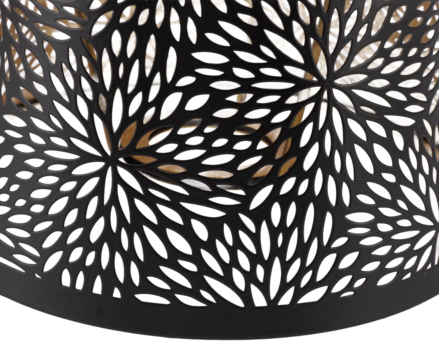 Metal Drum Lamp Shade with Forest Tree Hollow Out Design, E26 E27, Iron with Inner Gold Pattern for Table Wall Ceiling Lamp