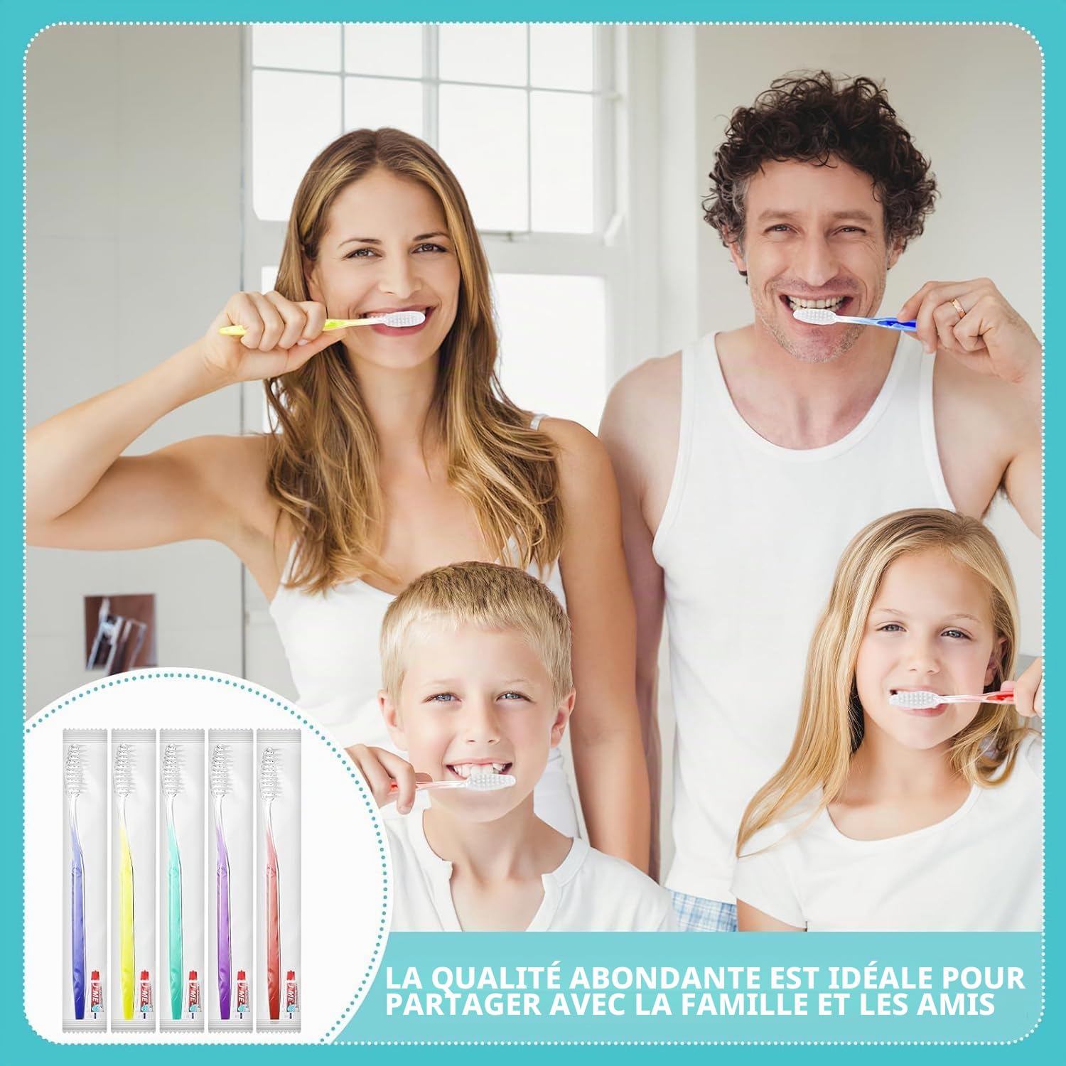 250 Ensembles de Brosses à Dents en Gros avec Dentifrice, Emballés Individuellement — Fournitures pour Sans-abri, Brosse à Dents de Voyage pour Hôtel, Camping, École
