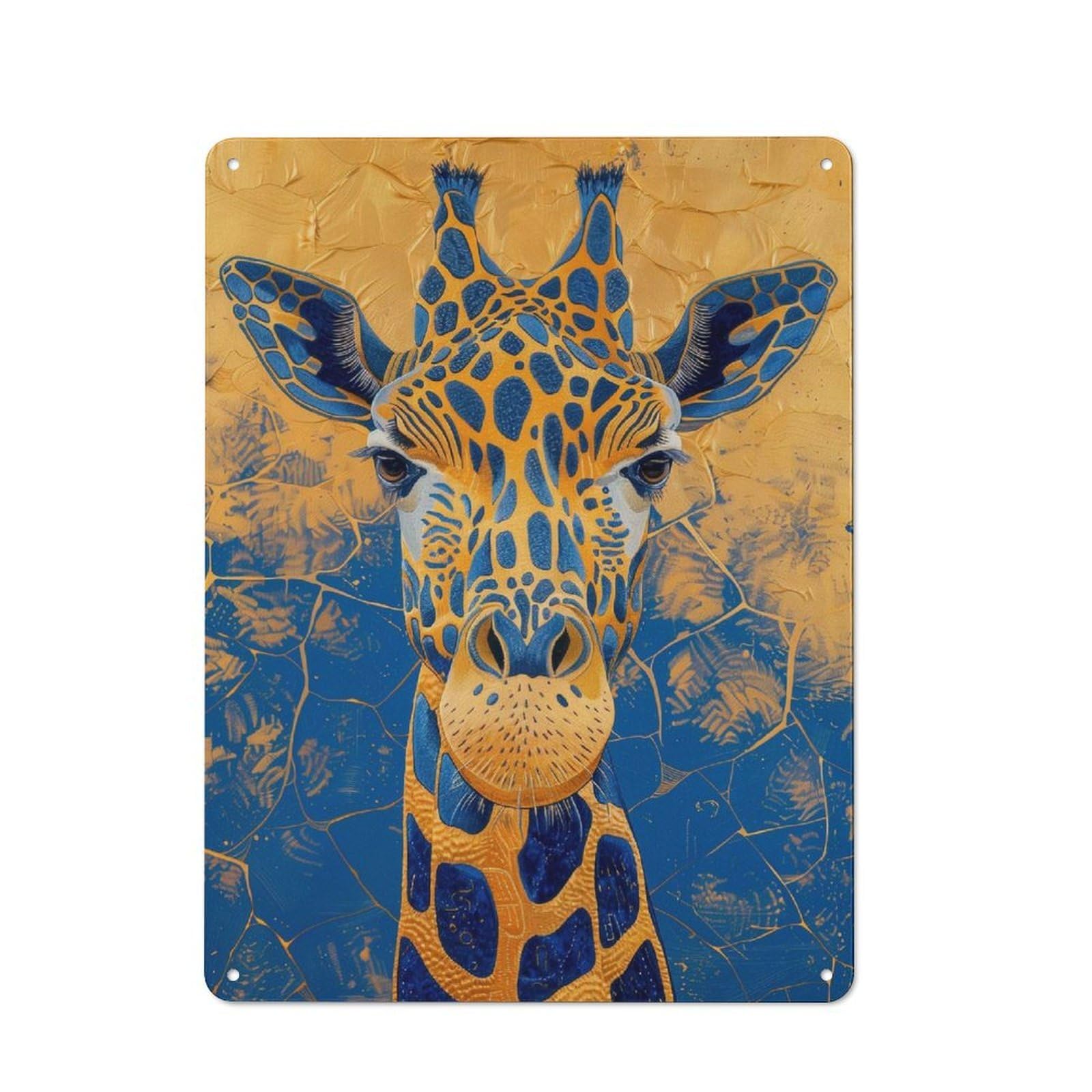 Vintage Tin Sign 40x30cm with Royal Giraffe for Garage Or Workshop, for Metal Sign Collectors, for Cafés, Pubs And Restaurants