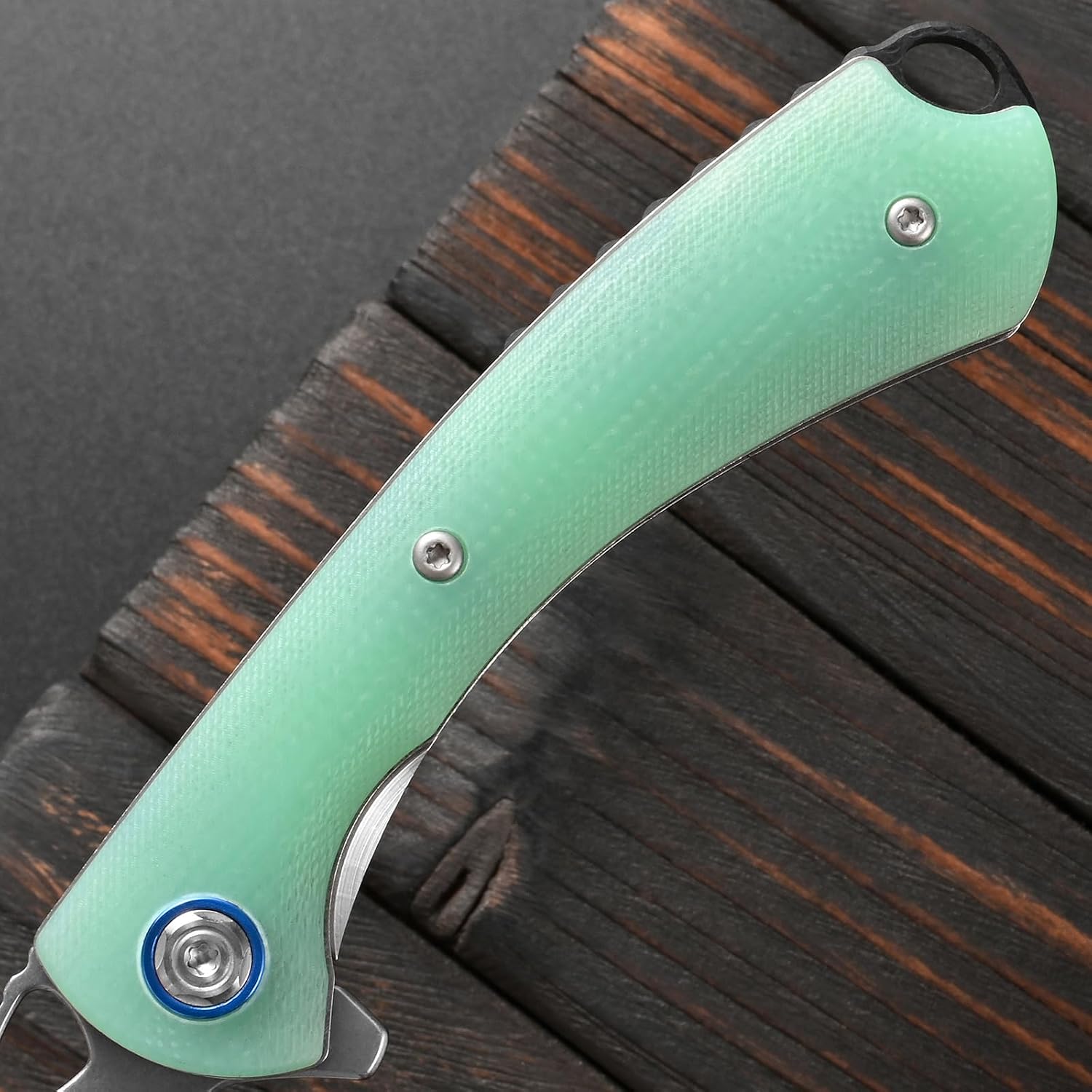 Sitivien ST147 Folding Pocket Knife,14C28N Steel Blade with G10 Handle Utility Knife EDC Tool Knife for Outdoor Camping,Hiking,Hunting(Jade)