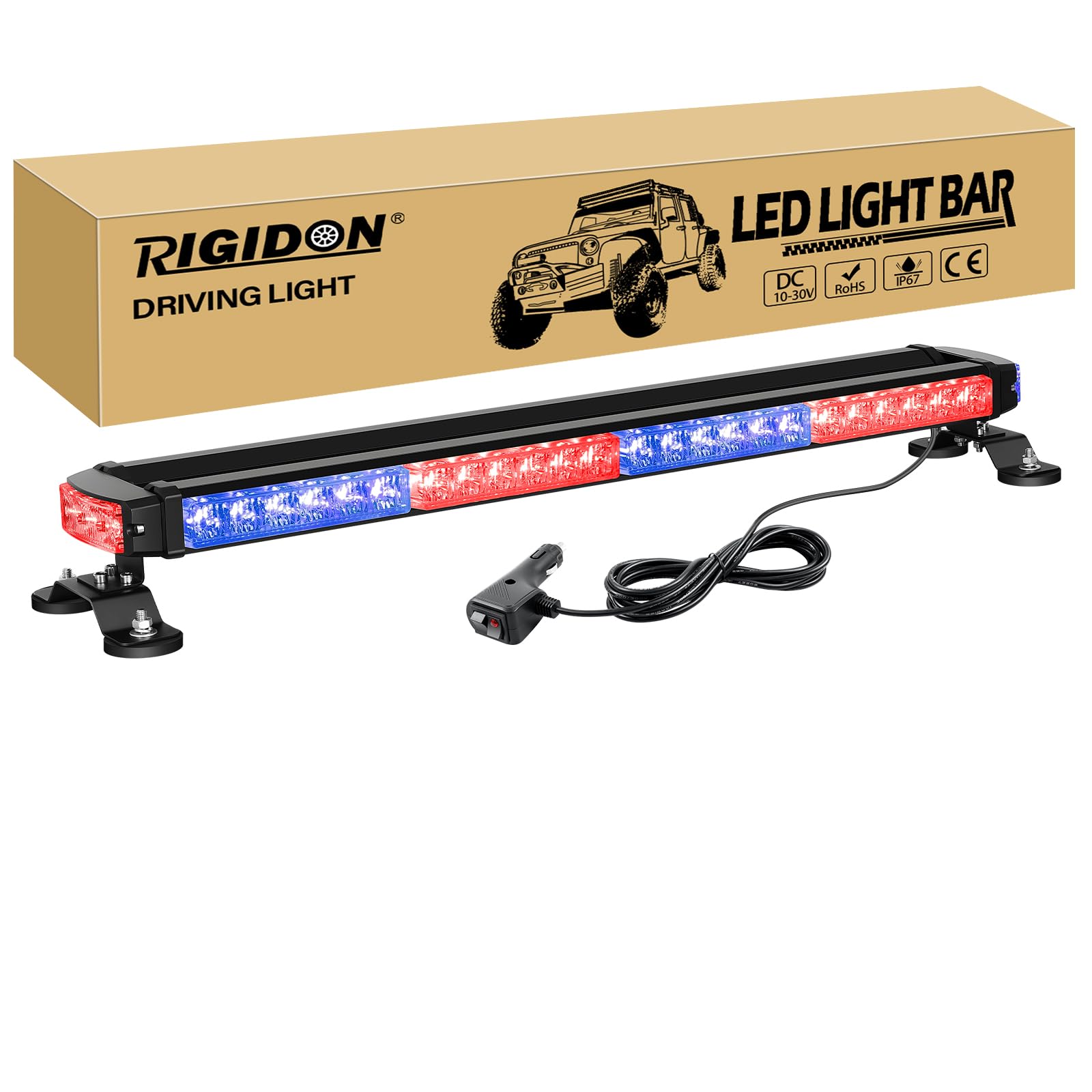 RIGIDON 26 Zoll 54 leds außen alu led lichtleiste mit magnetfuß, 12V 24V Wasserdicht Rot Blau offroad beleuchtung für Auto SUV Offroad ATV LKW Traktor Fahrzeuge 4x4, led nebelscheinwerfer