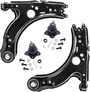 Detroit Axle - Front End 4pc Suspension Kit for Volkswagen Jetta Beetle Golf 2 Lower Control Arms 2 Lower Ball Joints Replacement