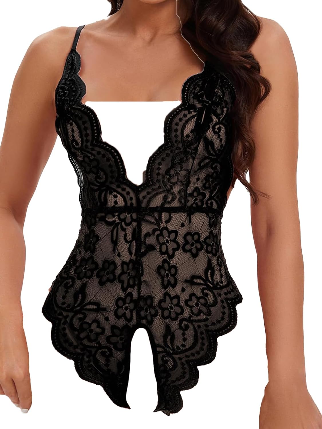 Ultimate | Women One Piece Lingerie Lace Bodysuit Deep V Teddy... - view 3