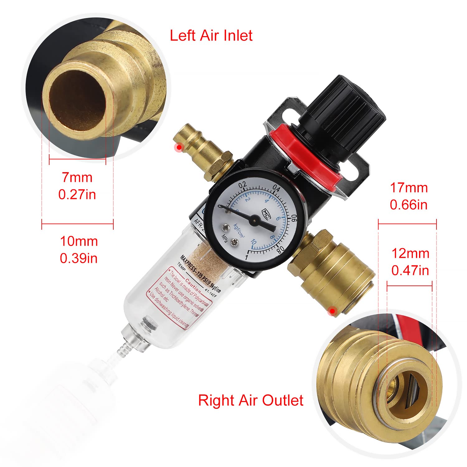 AFR2000 Druckluft-Filterregler – 1/4″ BSP, Wass Produktbild-Vorschau 4