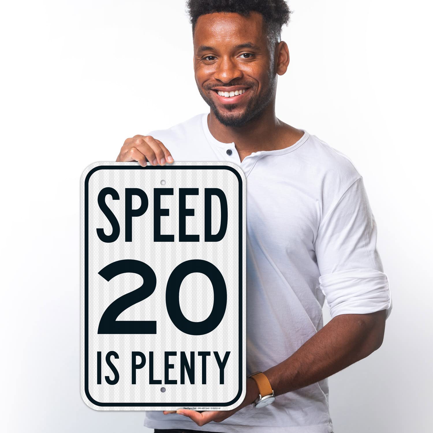 Speed 20 is Plenty Sign, 12x18 Inches, 3M EGP Reflective .063 Aluminum, Fade Resistant, Made in USA