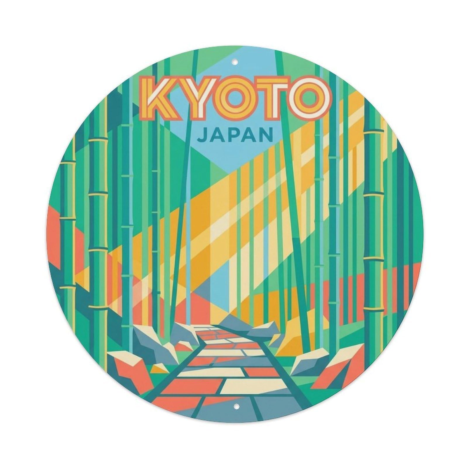 Kyoto Japan Festival Travel Heritage Cultural Landmark Metal Tin Sign