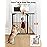 COMOMY 36 Extra Tall Baby Gate for Stairs Doorways, Fits Openings 29.5 to 43.3 Wide, Auto Close Sturdy Safety Dog Gate for House, Pressure Mounted Easy Walk Through Pet Gate with Door, Black